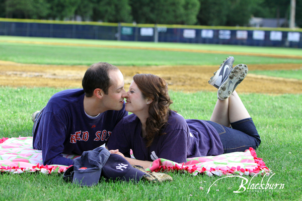 Saratoga Softball Themed Engagement Photo