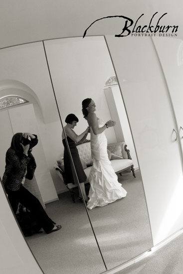 Bride getting dressed at a private residence in Saratoga NY