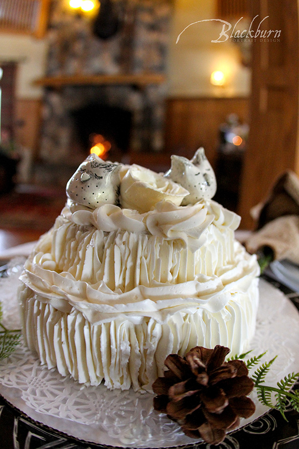 Fern Lodge Adirondack Winter Wedding Cake Photo