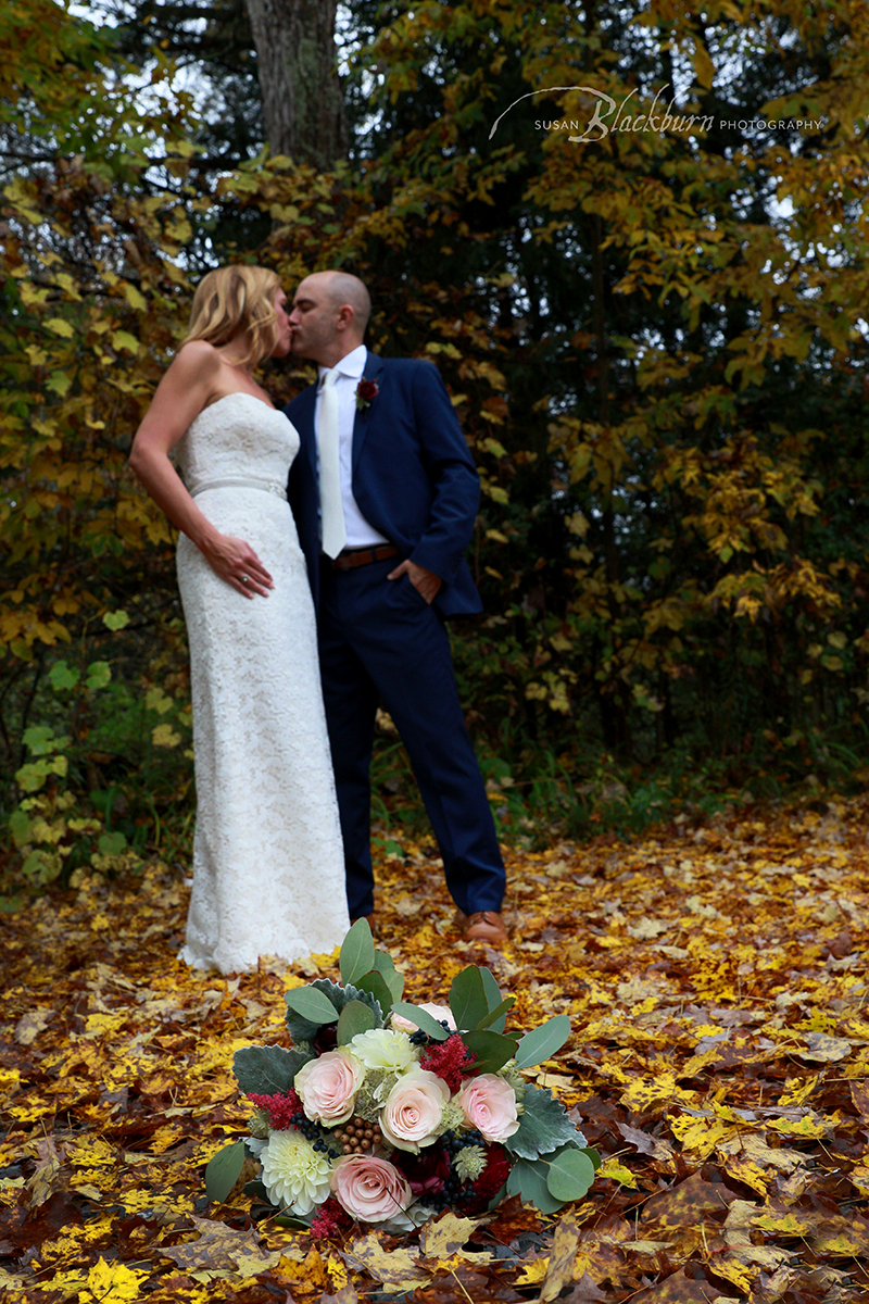 Upstate NY Fall Foliage Wedding Photo