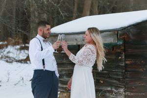 Loon Meadows Barn Engagement Photo