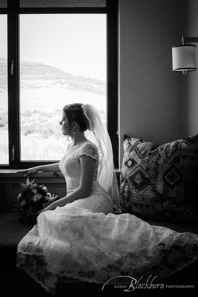 Black and White Bridal Portrait Utah