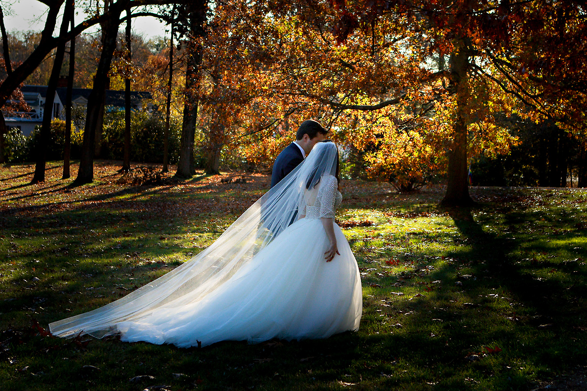 New England Fall Foliage Wedding Photo