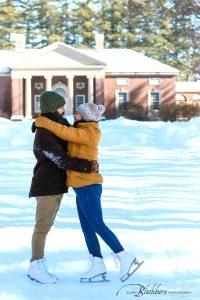 Engagement Photos in the Snow Saratoga NY Hall of Springs