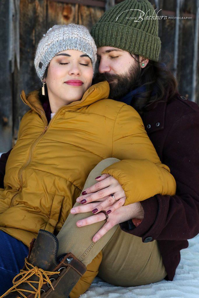 Snowy Engagement Photos in Saratoga NY