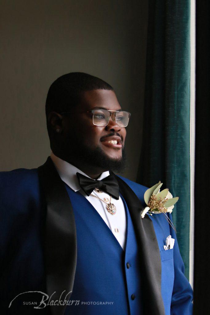 Groom Portrait Excelsior Springs Winter Wedding