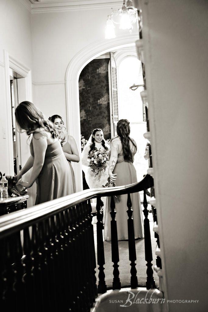 Black and White Wedding Candid Photo