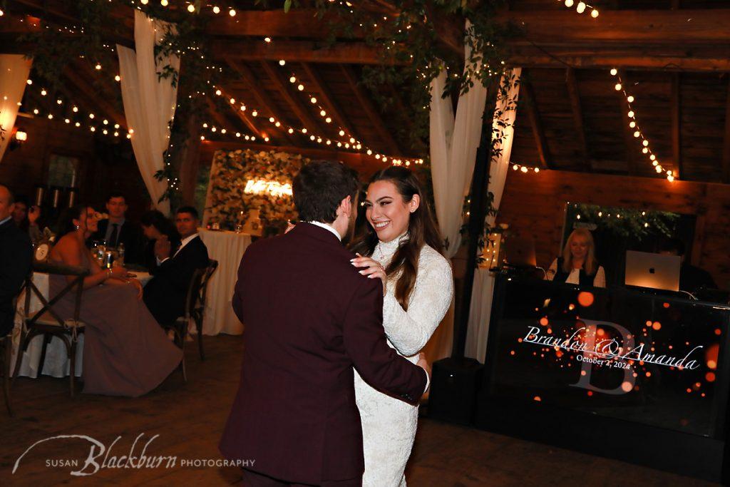 Elegant Rustic Barn Wedding Reception Photo Saratoga Mansion