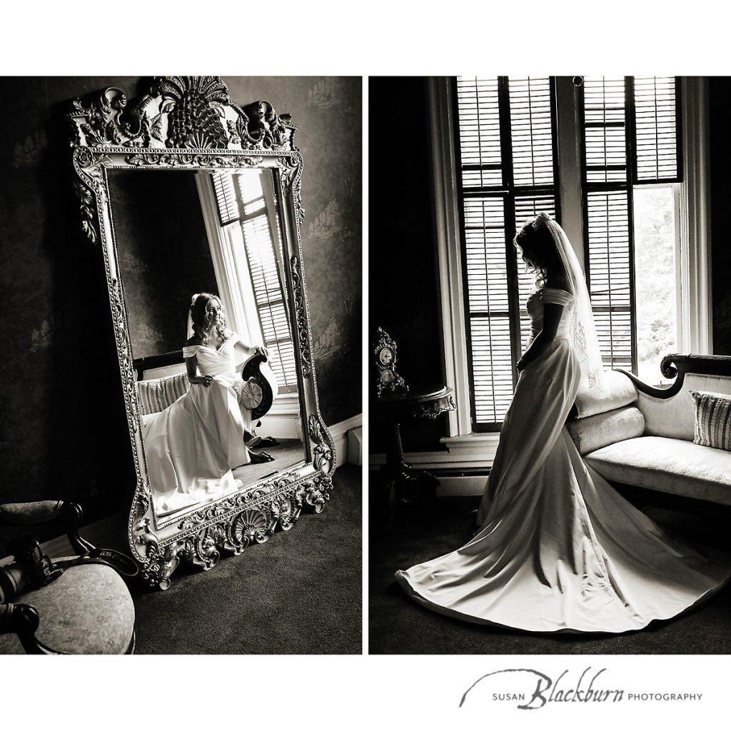 Black and White Saratoga Mansion Inn Wedding Photos