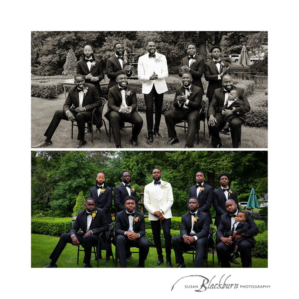 Groom and Groomsmen Saratoga Mansion Inn Wedding Photos