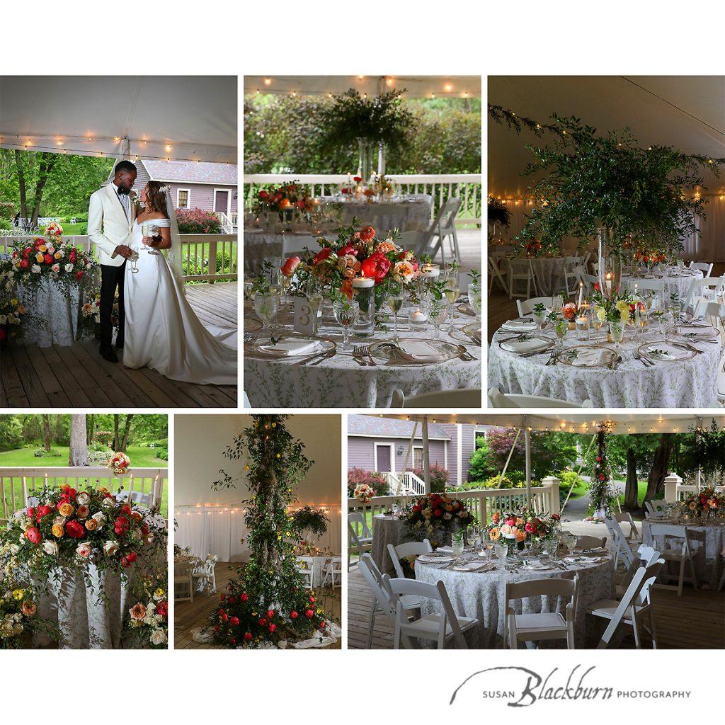 Tented Garden Wedding Reception at Saratoga Mansion